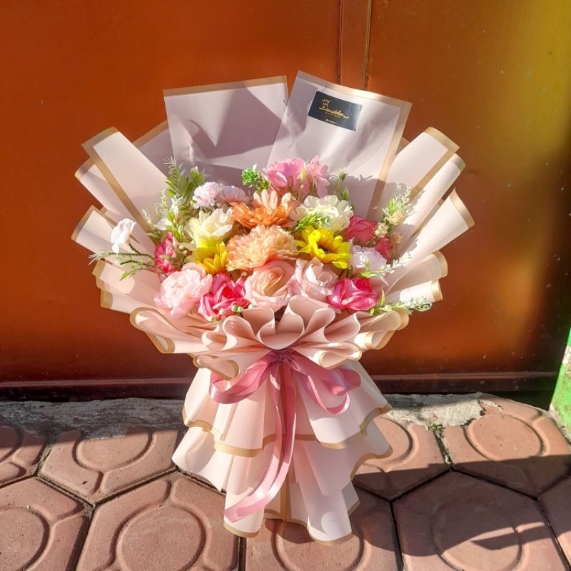 Buket Bunga artificial custom || Buket Murah, Buket Snack, Buket jajan, Buket hijab, Buket bunga