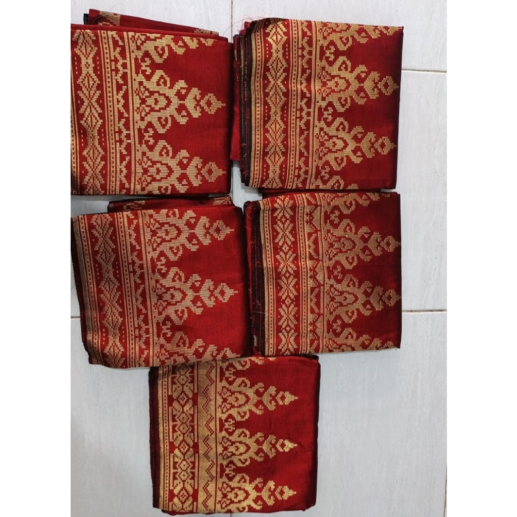 Songket silungkang marun motif gold