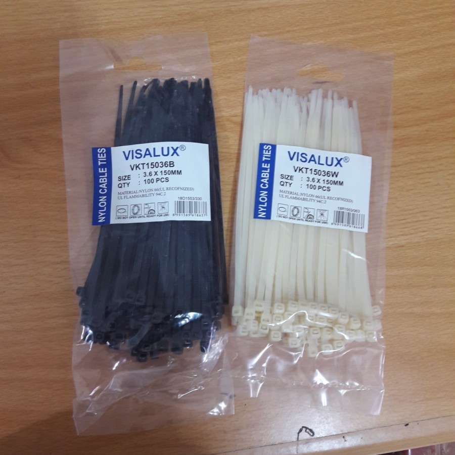 VISALUX KABEL TIES / KABEL PENGIKAT NYLON- PUTIH/HITAM