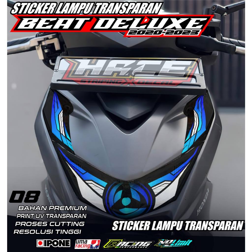KODE 08 STICKER ALIS LAMPU MOTOR BEAT DELUXE 2020-2023 - STICKER ALIS LAMPU MOTOR BEAT DELUXE
