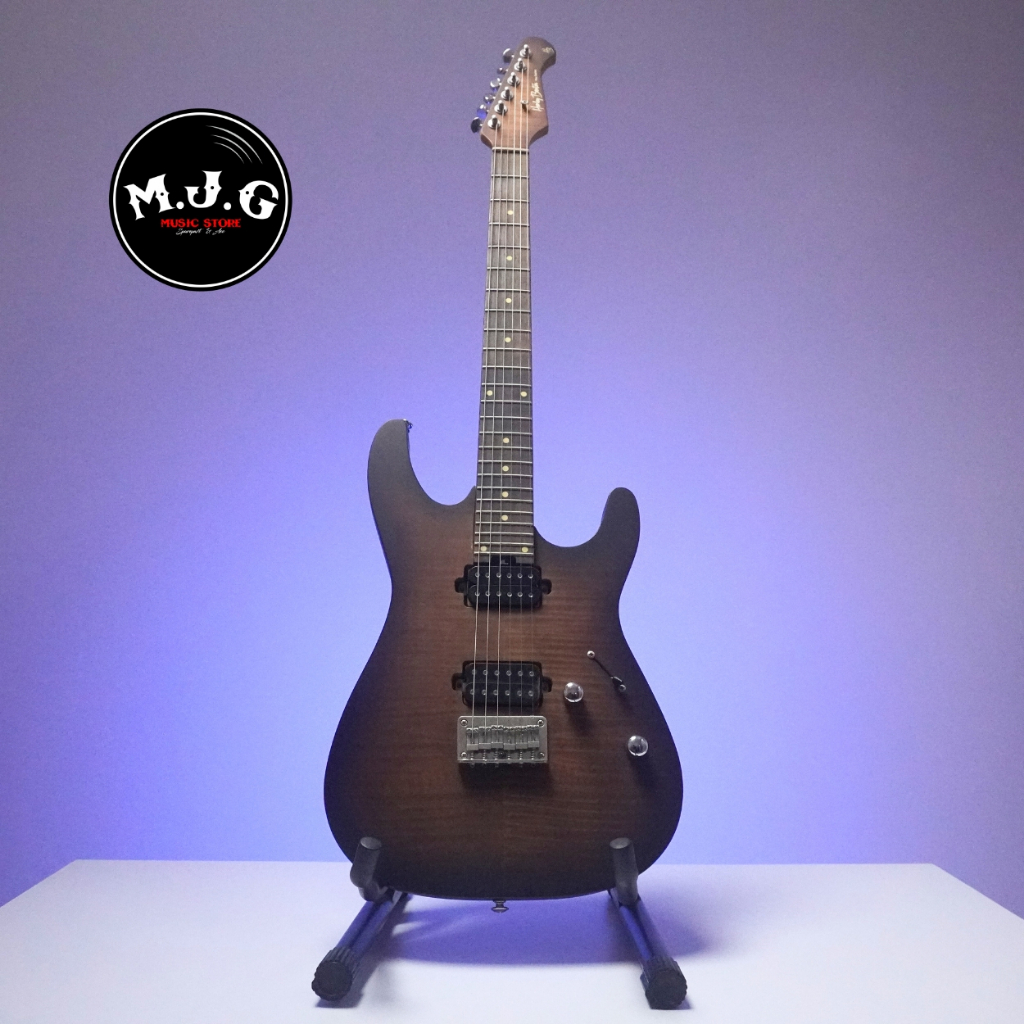 gitar elektrik harley benton stratocaster flat top with matching head stock MII