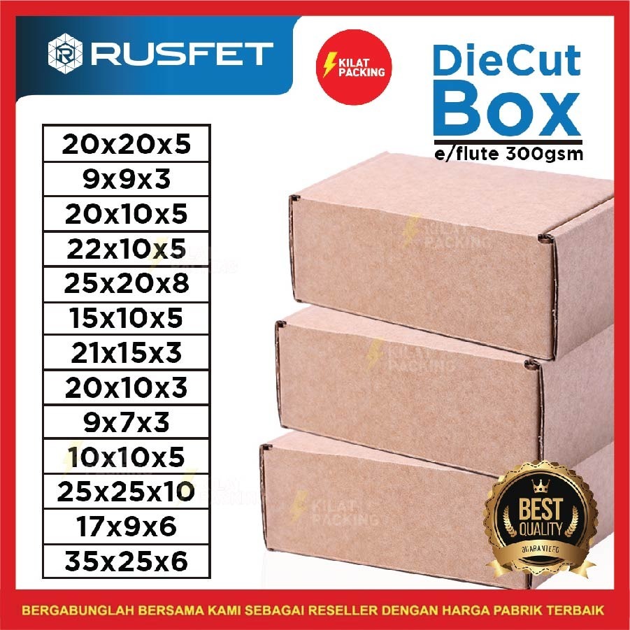 

Kardus Box Diecut Kardus Packing Coklat Kotak Box Kartun Dus Polos Satuan Rusfet