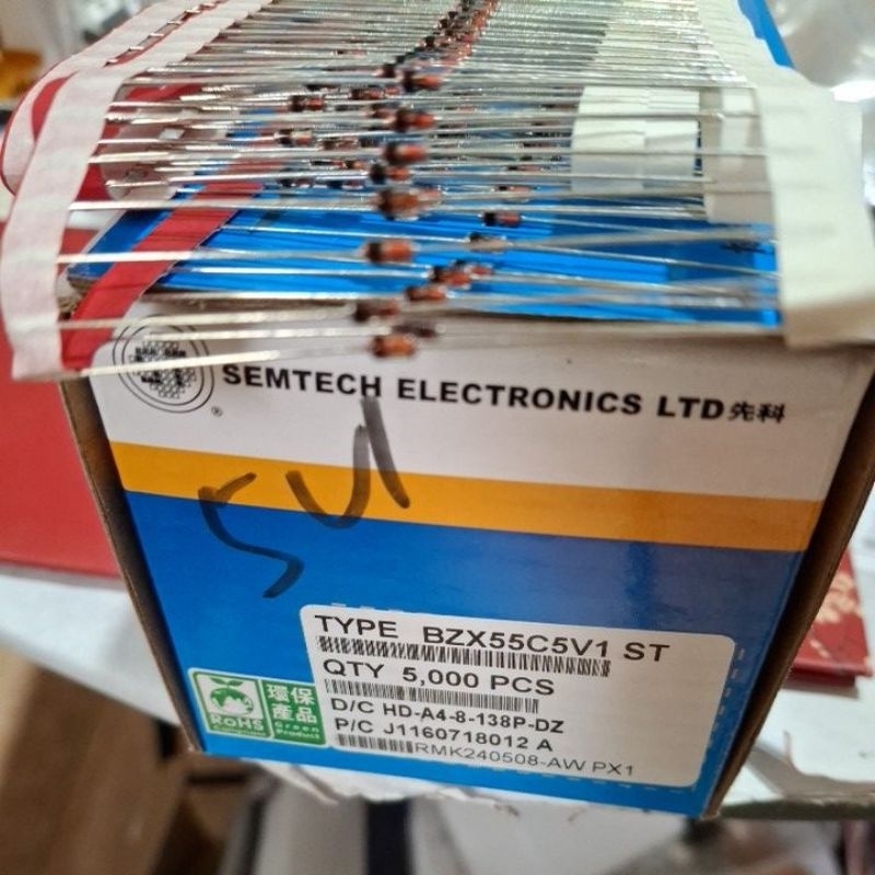 per 100 pcs dioda ZENER 0,5 watt 5v1  renteng dioda zener