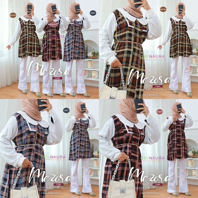 Misa Tunik / Mezora Tunik / Tunik Kotak-Kotak Warna-Warni / Tunik Wanita Terbaru / Tunik Korean styl
