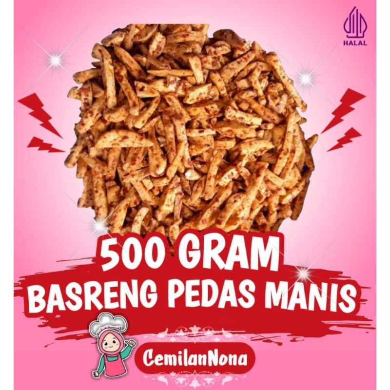 

cemilan basreng enak gurih renyah pedas manis berat 500 gram