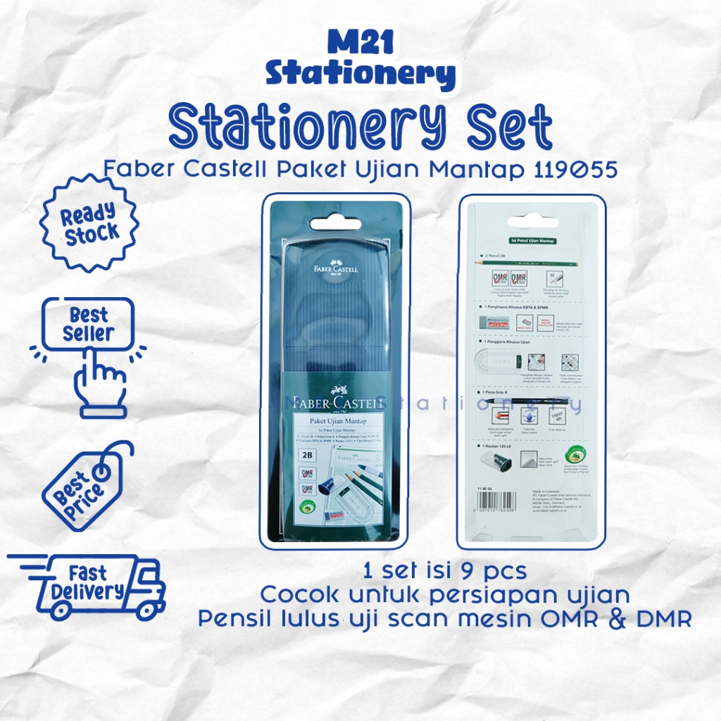 

PAKET UJIAN MANTAP FABER CASTELL 119055 / stationery set tempat pensil faber castel ujian nasional pensil 2b penggaris exam un uas alat tulis atk sekolah kuliah kantor murah / m21 stationery jogja