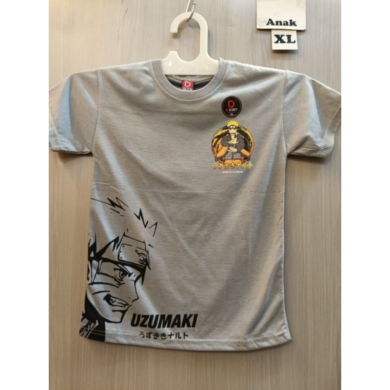 kaos atasan anak gambar naruto uzumaki lengan pendek