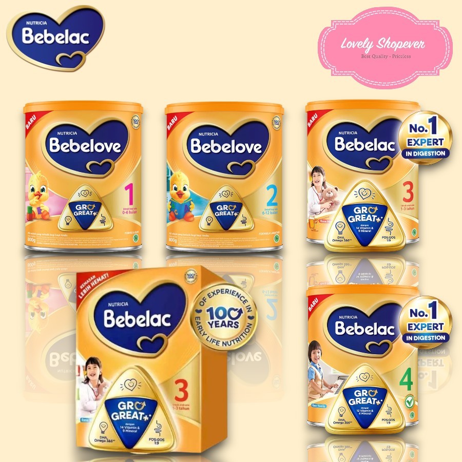 

Bebelove 1 & 2 Formula Bayi Bubuk 800 gr / Bebelac 3 & 4 Rasa Vanilla & Madu Susu Pertumbuhan Bubuk 800 gr / Bebelac 3 Vanila Susu Pertumbuhan Bubuk 1800 gr