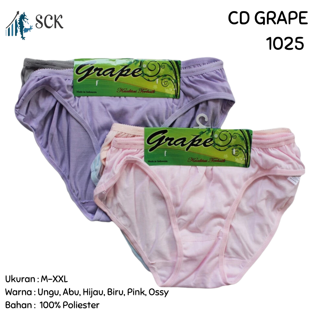 [ISI 3] Celana Dalam GRAPE 1025 - 1002 Halus / CD Ukuran M-XXL Bahan Katun / Pakaian Dalam Wanita