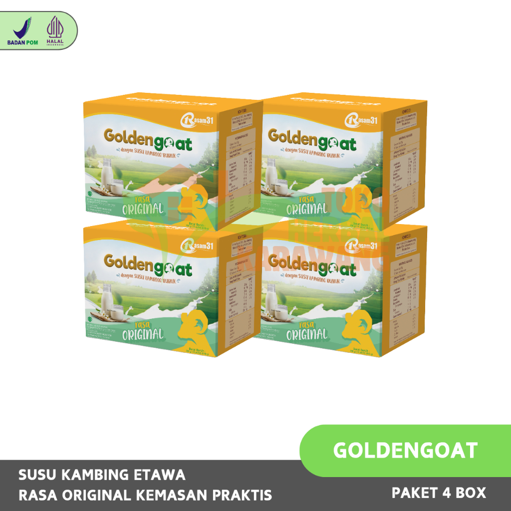 

Paket 4 Box Goldengoat Sachet Susu Kambing Etawa Rasa Original