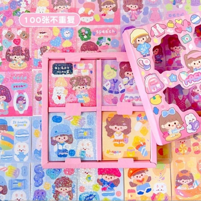 

Ay00! Jual Sticker Box Momo Hologram Isi 100 Lembar Sticker DIY Jurnal