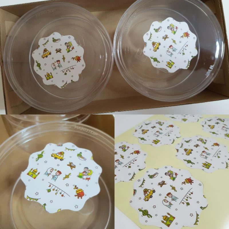 

6 pcs stiker edisi lebaran aksesoris toples kue kering hiasan hampers ukuran diameter 7 cm