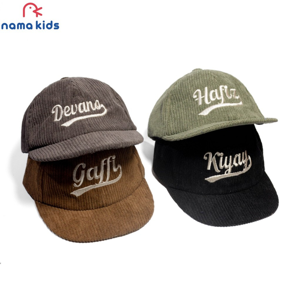 Harga Miring Topi Bayi Corduroy Custom Bordir Nama Premium Topi Anak Corduroy Premium Bordir Nama
