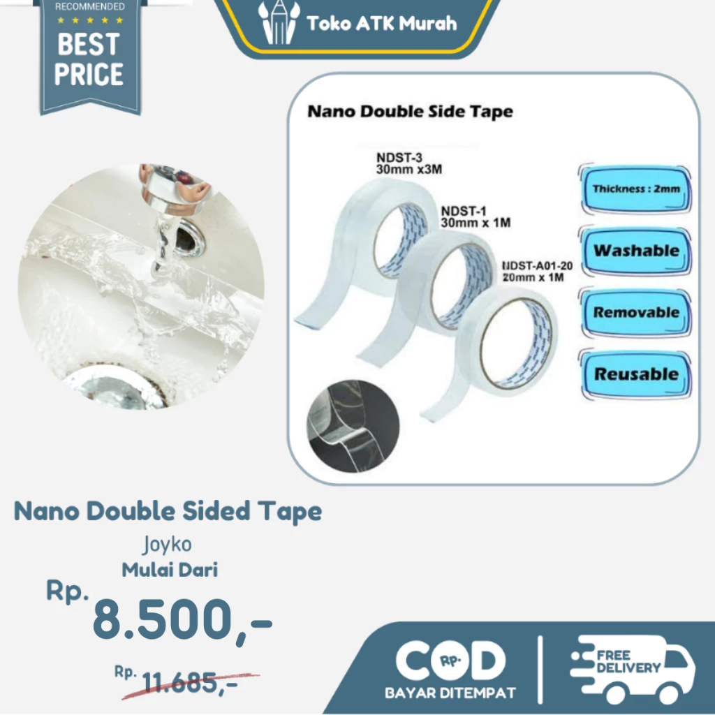 

Nano Double Sided Tape NDST-A01-20 / NDST-1 / NDST-3 Double Tape Transparan