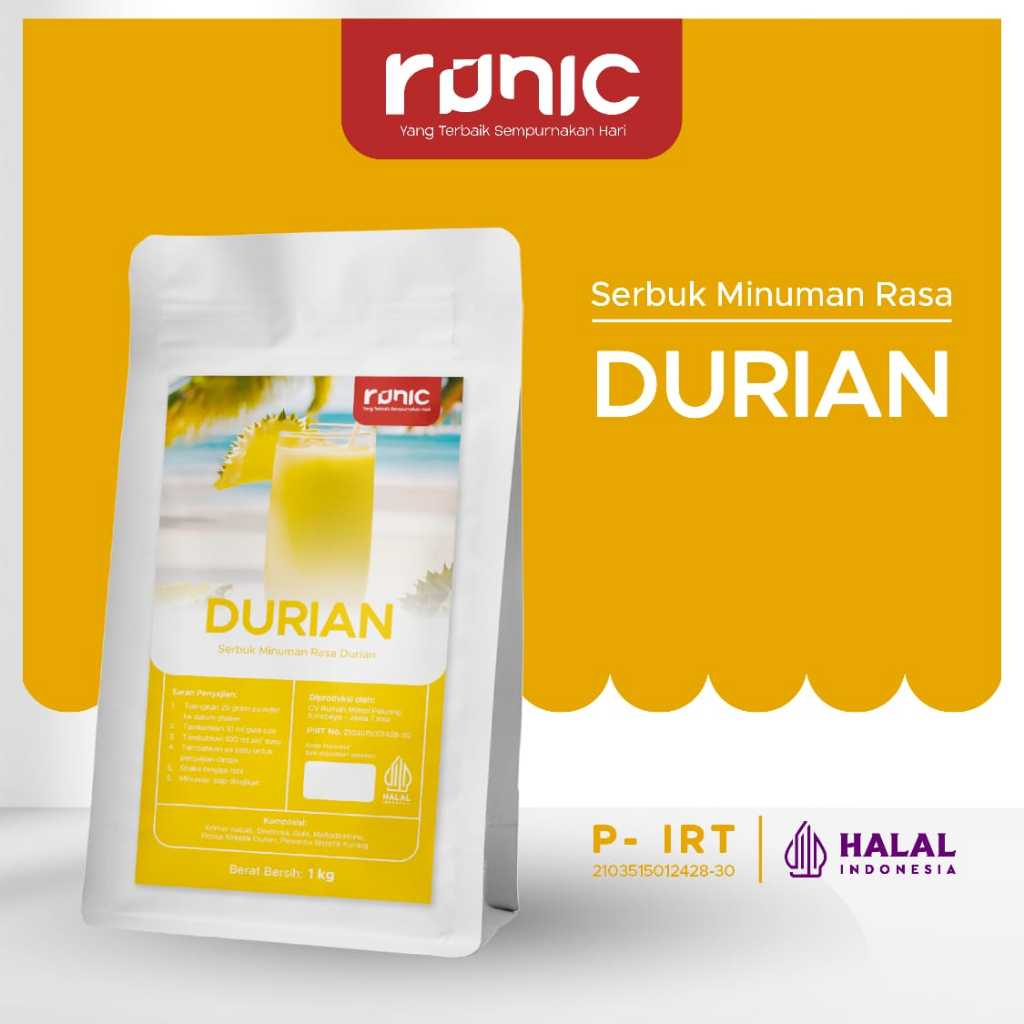 

Bubuk Minuman Premium Durian Runic 1kg