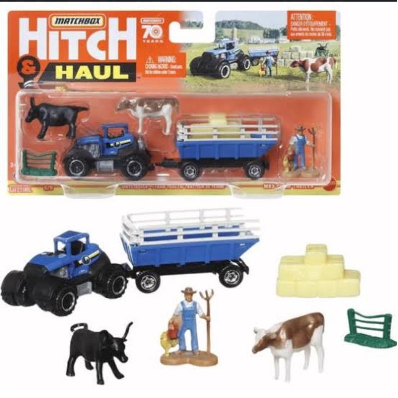 MATCHBOX HITCH N HAUL DIRTSTROYER MBX FARM TRAILER DIECAST MINIATUR FIGUR MOBIL KENDARAAN PETERNAKAN