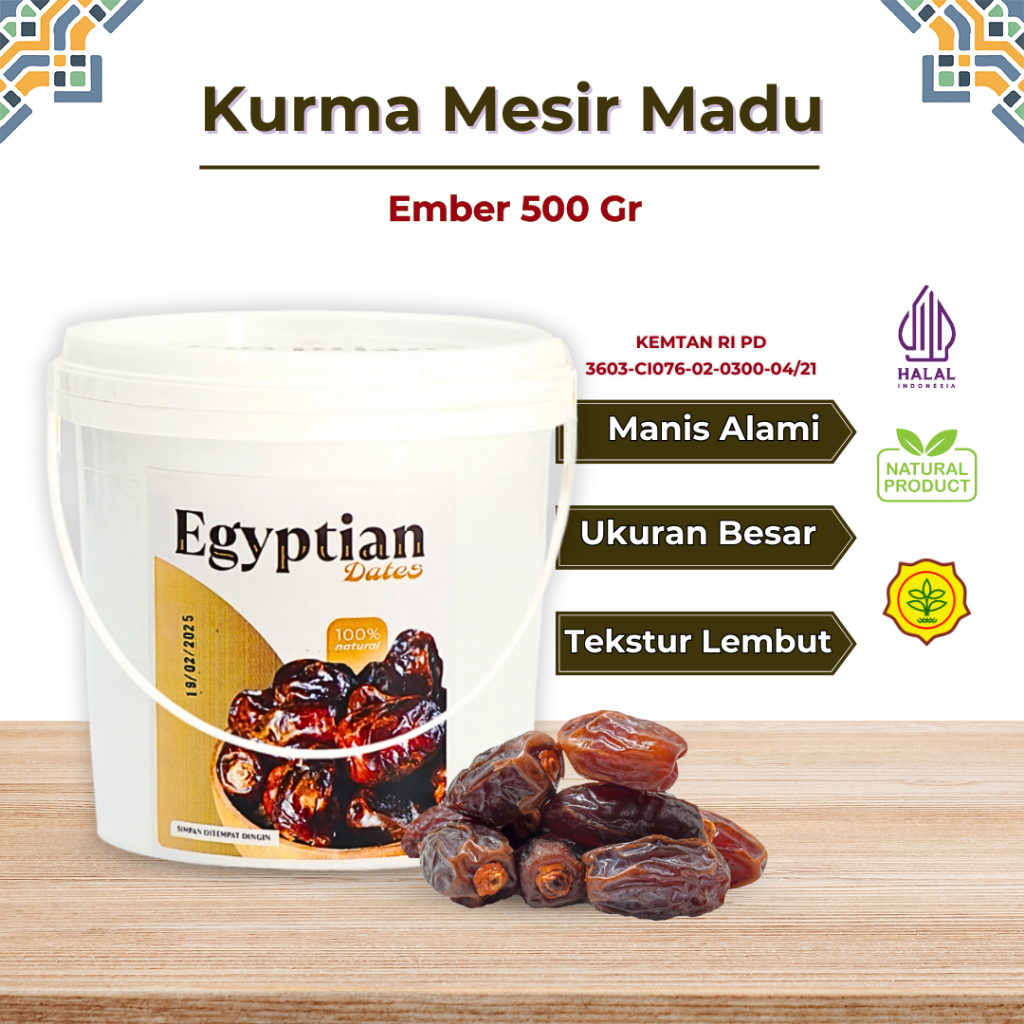

Kurma Mesir Madu Ember 500 Gr | Jumbo Manis Kurma Arab Oleh Oleh Haji Umroh