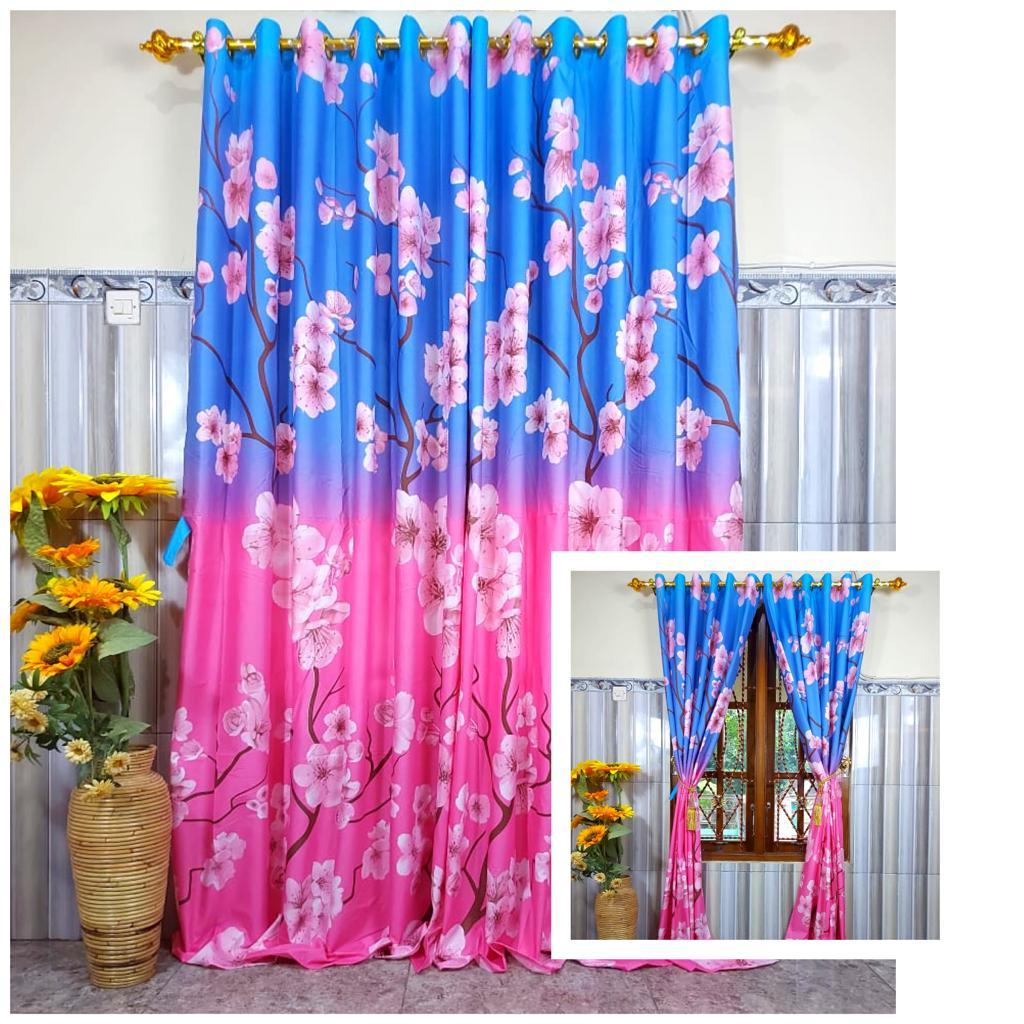 GORDEN SMOKRING RING 12 MOTIF BIRU BUNGA PINK