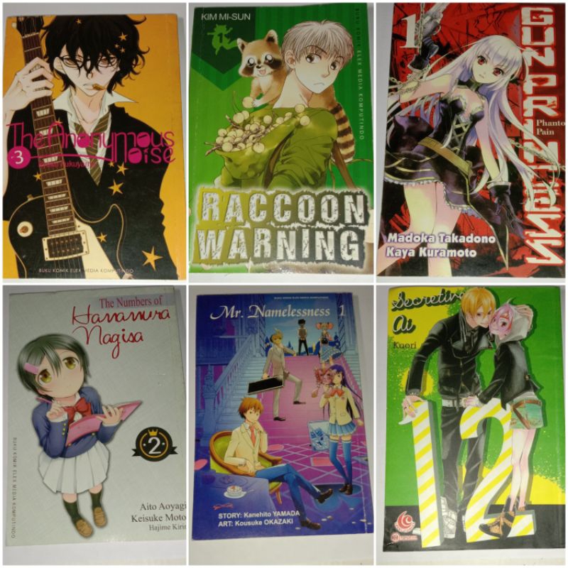 Buku Komik Manga Manhua List komik Mr Namelessness, Raccoon Warning, Gun Princess, The Numbers of Ha