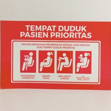 Stiker Tempat Duduk Pasien Prioritas/ Stiker Vinyl/ Stiker Pasien Prioritas ukuran A3