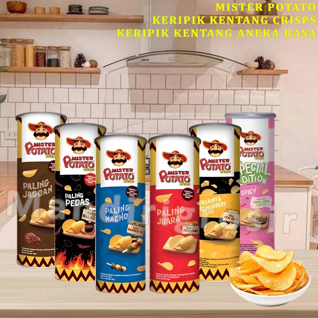 

Cemilan Keripik Kentang * Mr.Potato Crisps * Keripik Kentang Aneka Varian Rasa