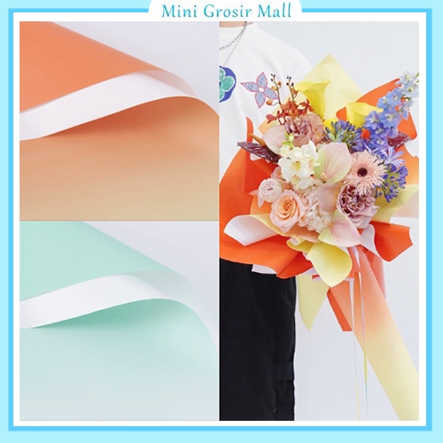 

20 Lembar kertas buket ombre kertas buket gradient 2 warna flower wrapping KB6201