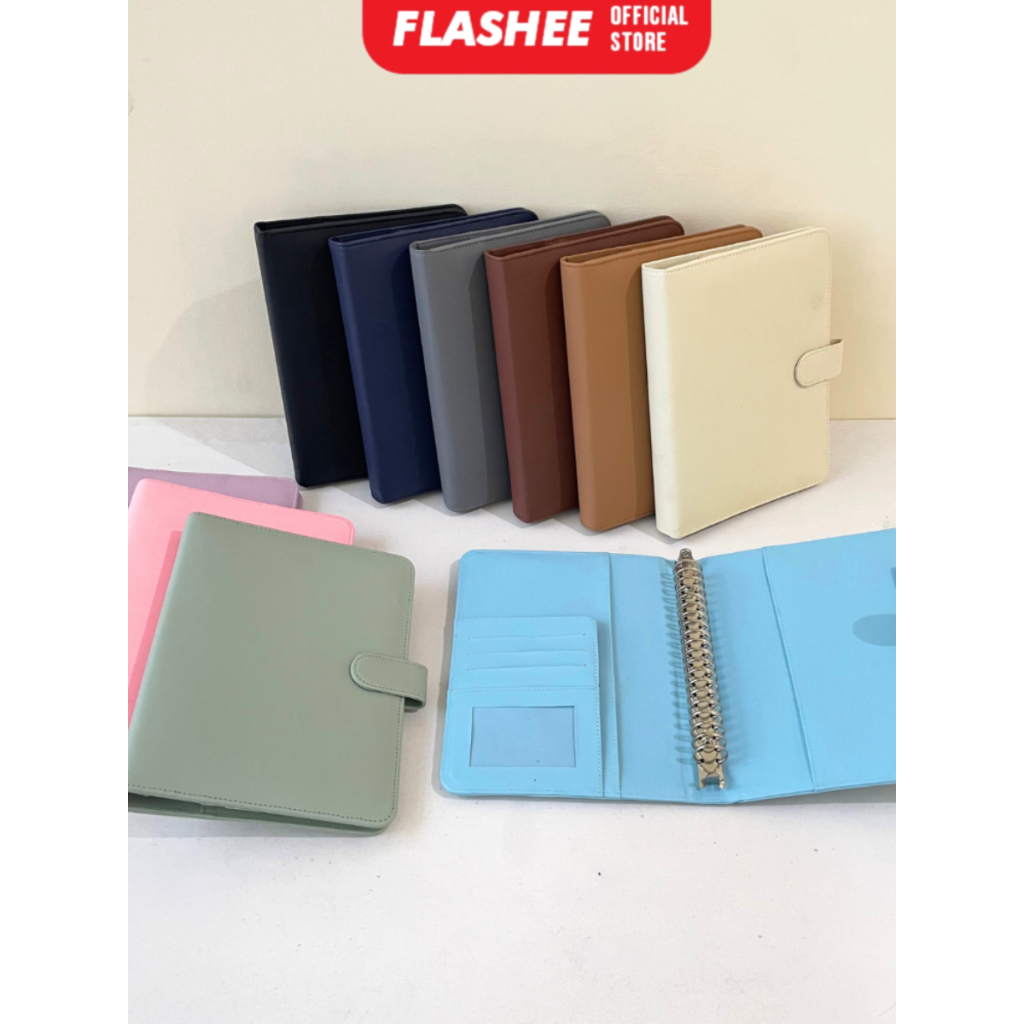 

Flashee Binder Kulit Polos Premium A5 20 Ring Cover Buku Agenda Kuliah