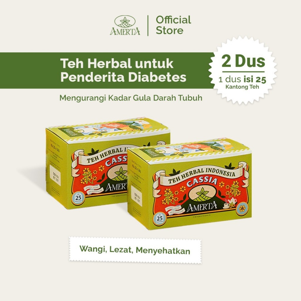 

(Beli 1 Gratis 1) AMERTA - Teh Herbal Diabetes - Teh Daun Cassia (2 Pack)