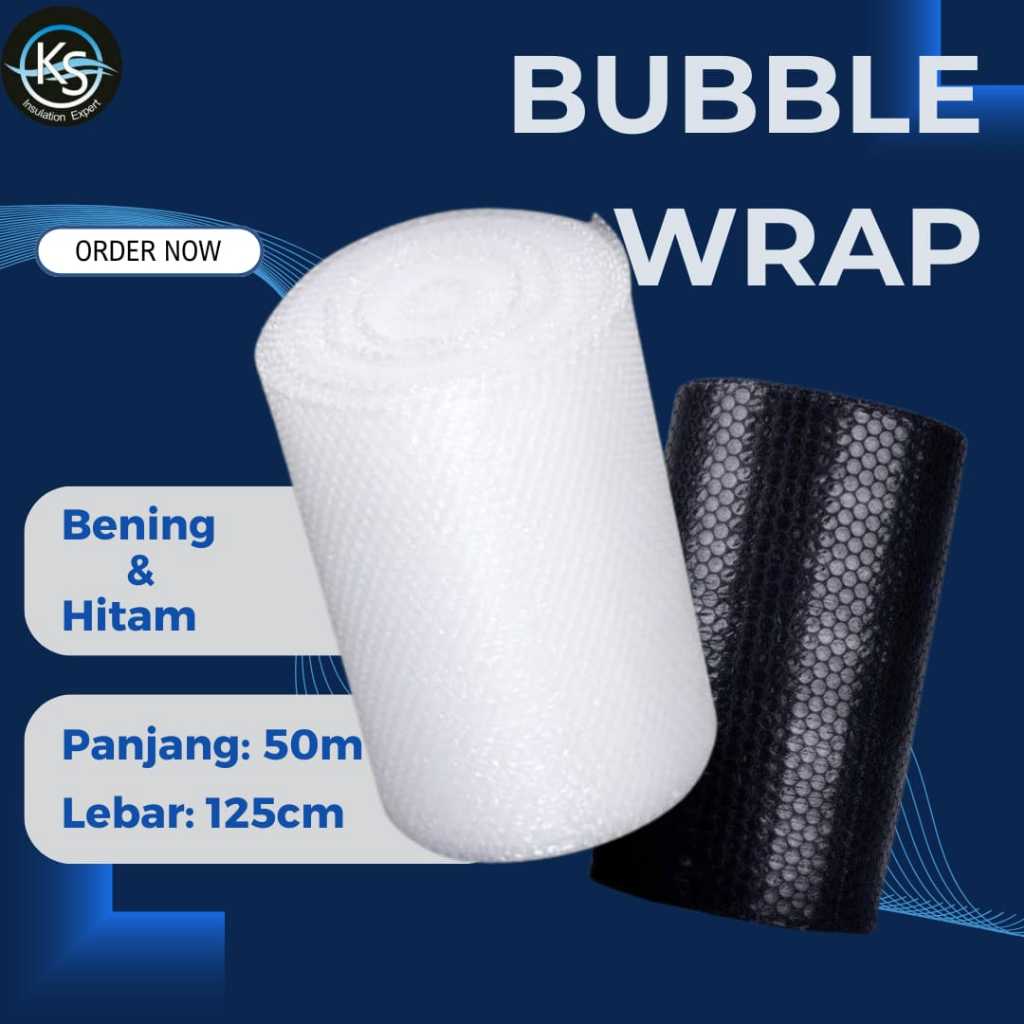 

Packaging Bubble Wrap Bening | 125 cm x 50 m x 3kg | Premium | Termurah