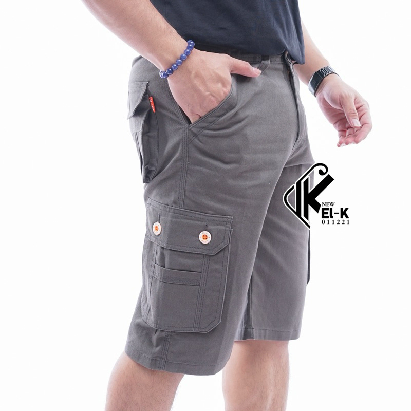 CELANA CARGO PENDEK PRIA BIG SIZE 28-39 ABU-ABU / CELANA PENDEK PRIA  / CELANA PRIA PENDEK CASUAL / 