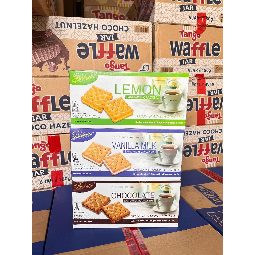 

biskotto cream sandwich 160 gram 1 dus isi 18 box