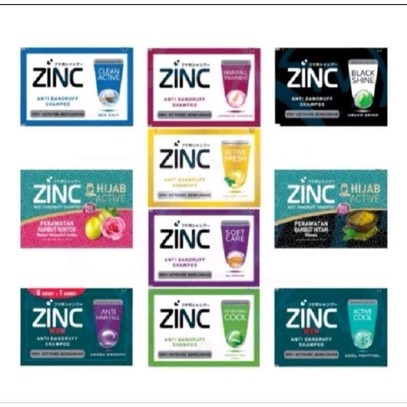 Shampoo sachet zinc