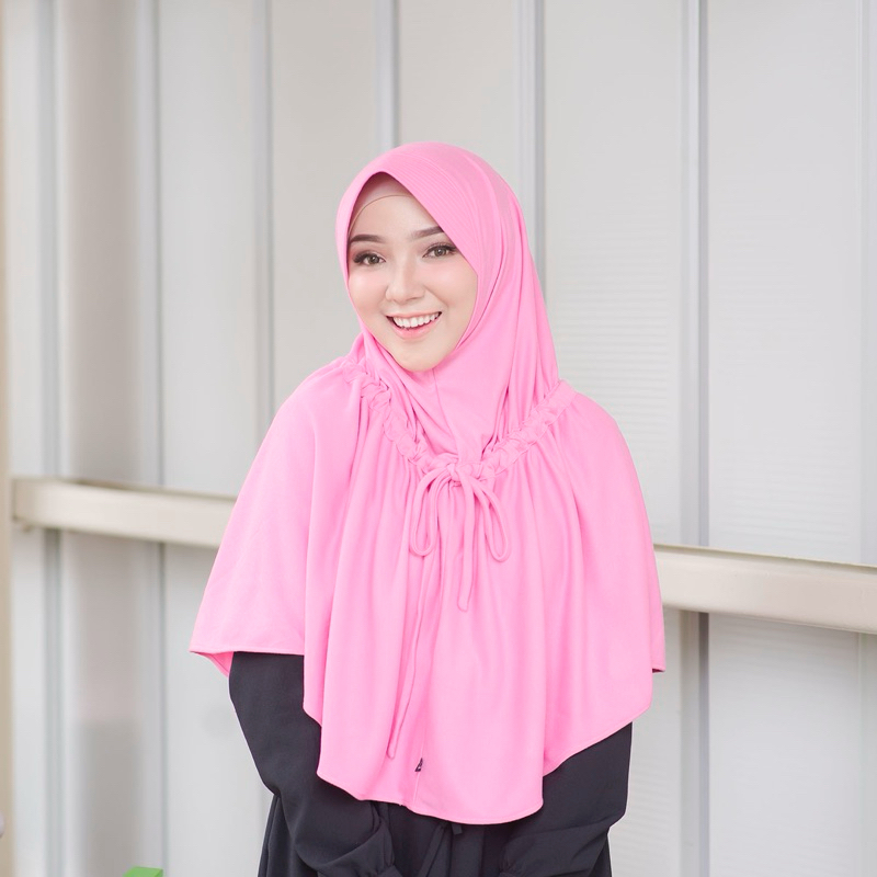 Jilbab Kaos Zawaya - Shafiyyah - Hijab Syar'i Nyaman & Kekinian | Tali Serut Manis | Busa Pet Premiu
