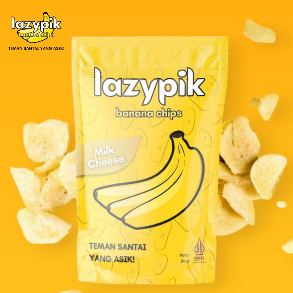 

Lazypik Banana Chips Milk Cheese | Keripik Pisang Keju Susu