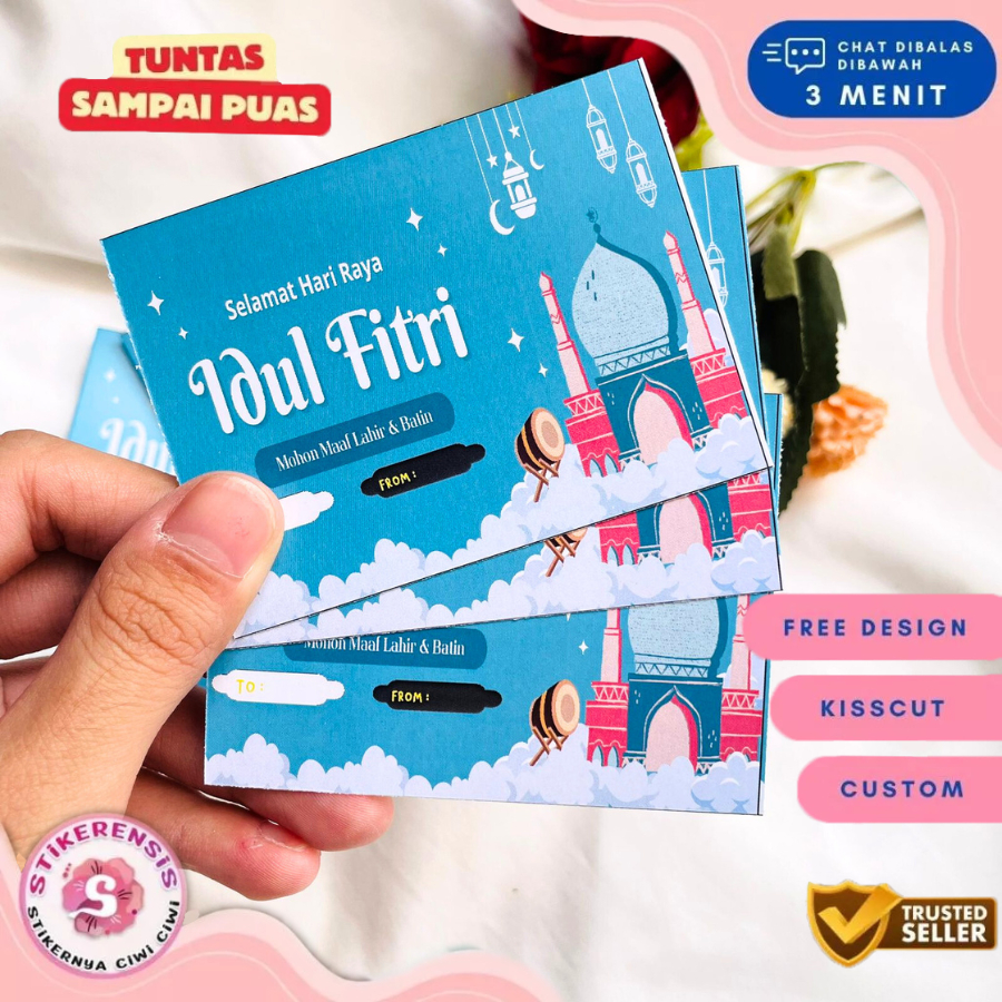 

Stikerensis Sticker Cetak Kartu Ucapan Selamat Hari Raya Idul Fitri Custom Greeting Card Hampers