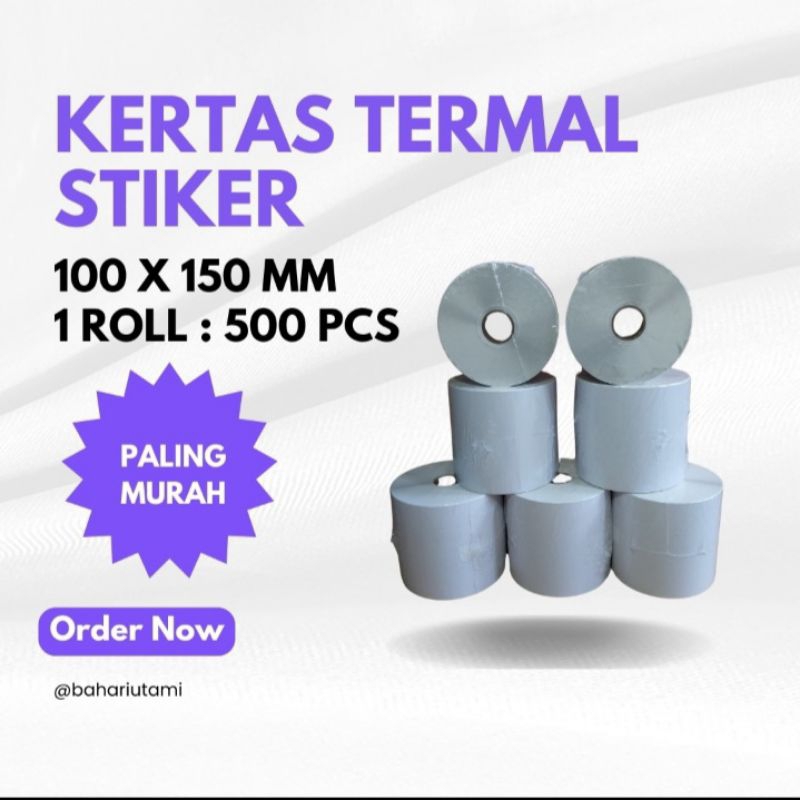 

KERTAS THERMAL LABEL 100*150 500PCS/ROLL