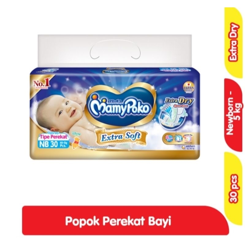 MAMYPOKO POPOK NEWBORN PEREKAT 30PCS | POPOK BAYI BARU LAHIR | PAMPERS NEWBORN
