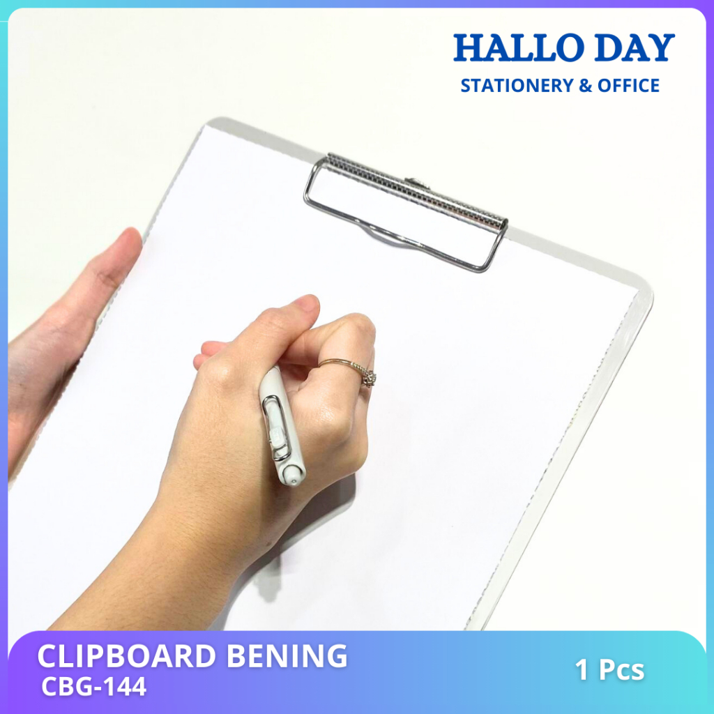 HD Papan jalan Plastik Bening Clipboard Papan Ujian Alas Kertas Tatakan Tulis