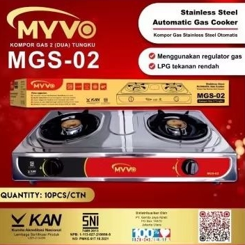 MYVO  kompor gas /kompor gas myvo 2 tungku stenlisteel
