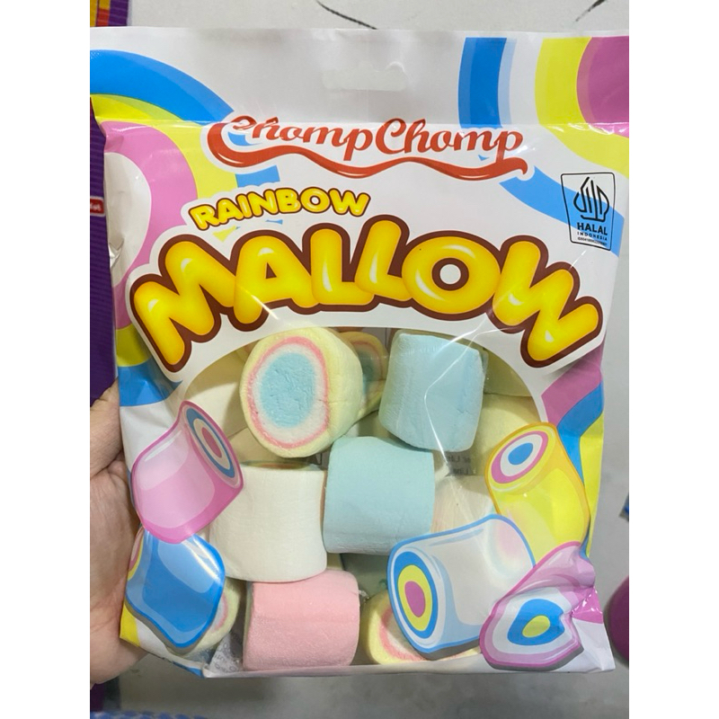 

Chomp Chomp Rainbow Mallow 200 gr / Marshmallow Tube Warna Besar Snack Sate Marshmallow