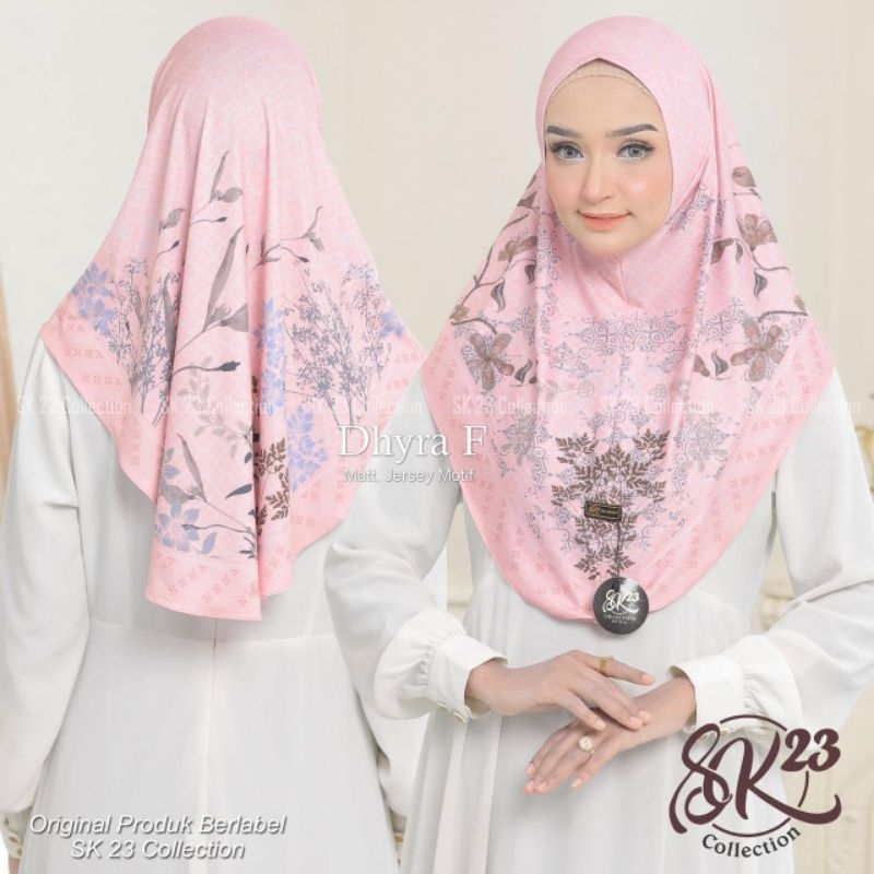 Jilbab bergo hijab instan Non pet motif sublim Dhira (F) ORI SK23 COLLECTION