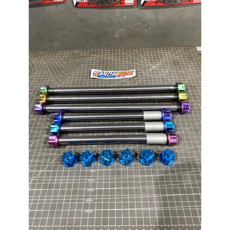 AS RODA DEPAN BELAKANG SET NINJA R RR SS AS RODA DEPAN TITANIUM AS RODA BELAKANG TITANIUM AS RODA DE
