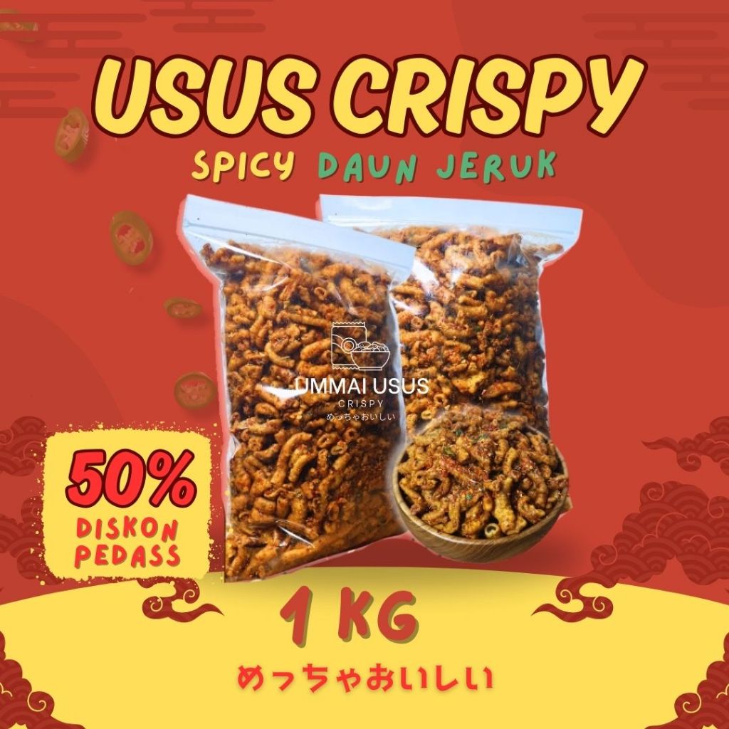 

Kripik Usus Ayam Crispy Ummai Pedas Daun Jeruk 1kg Keripik Usus Spicy 1kg best seller promo ramadhan