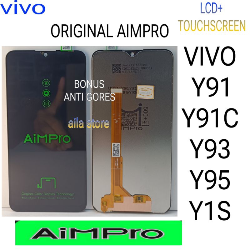 LCD+ TOUCHSCREEN VIVO Y1S/Y91/Y91C/Y93/Y95 ORIGINAL AIMPRO FULL SET