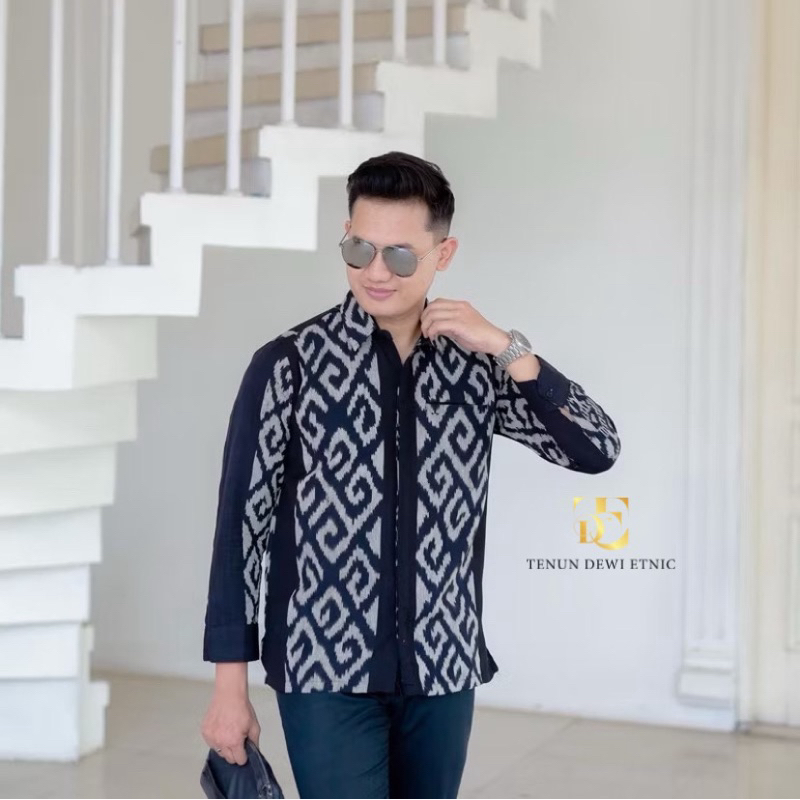 [TENUN ETNIK] Kemeja Tenun Baju Tenun Etnik Baju Seragam Baju Kantor Atasan Pria