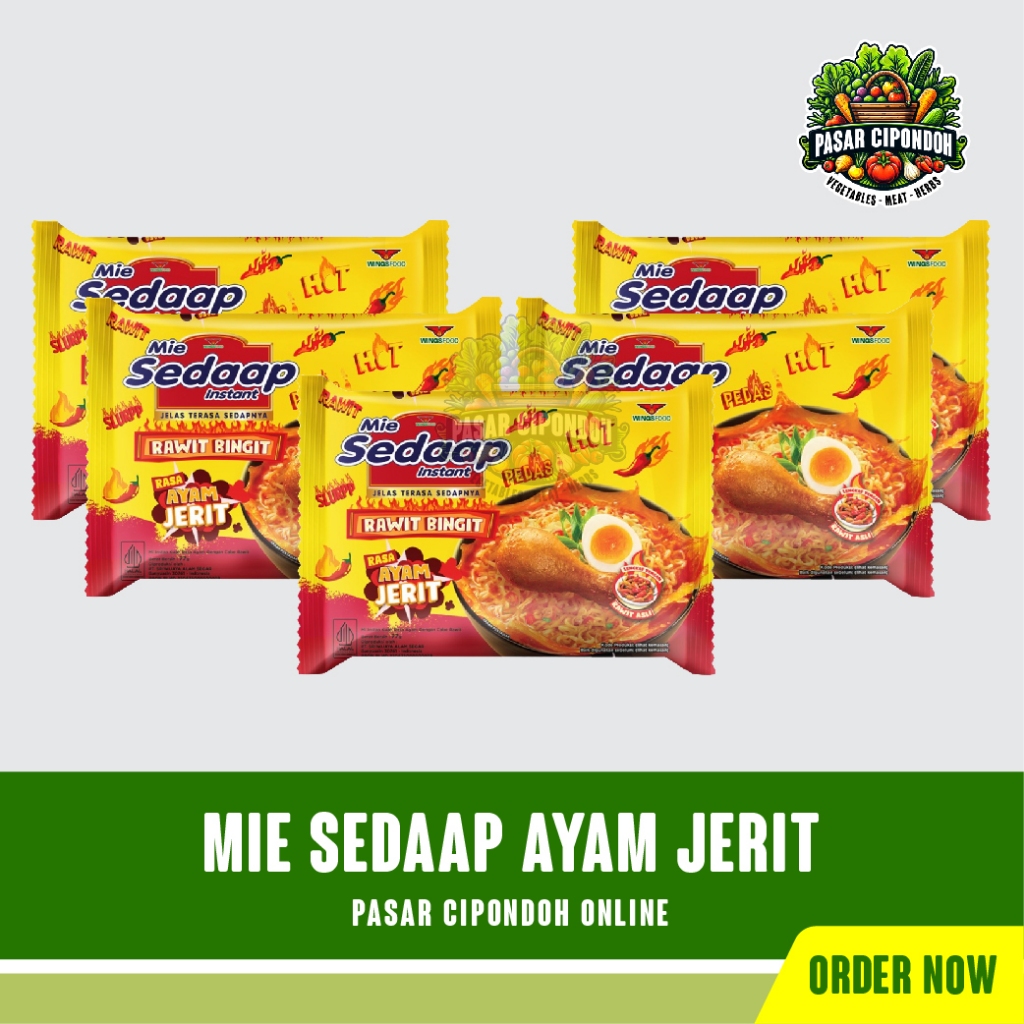 

Mie Sedaap Instant Mi Kuah Rasa Ayam Jerit Rawit Bingit 77 gram 5 Pcs - Pasar Cipondoh Tangerang
