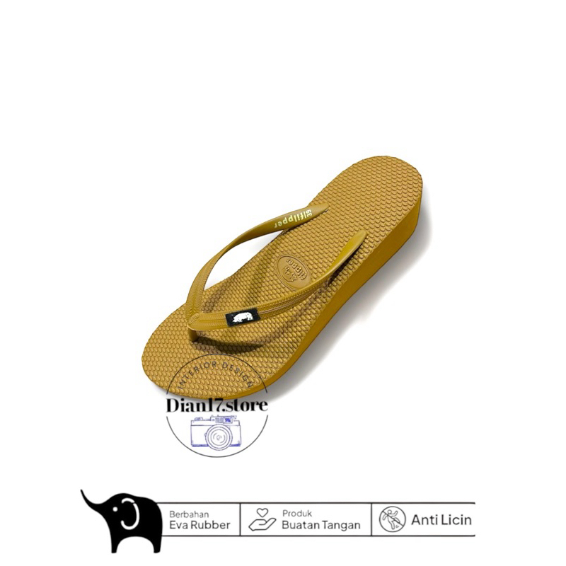 SANDAL JEPIT WEDGES FILLPER WANITA KARET HAK 3CM FULL COLOUR SIZE 36-40. Sandal jepit tinggi karet h