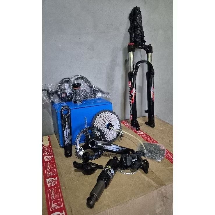 paket fullsus MTB groupset niseko 1x10speed MTB paket lengkap shimano MT200