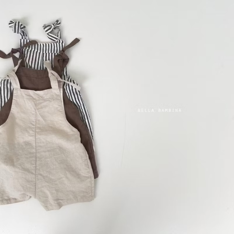 BELLA BAMBINA Bagel Suspender 3M-8Y/Kids Baby jumpsuit jumper playsuit romper/toddler outfit linen b