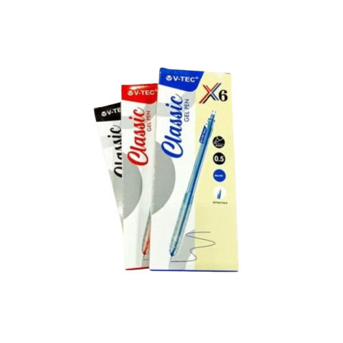 

(PACK) V-TEC Ballpoint Gel Classic X6 0.5 mm / Gel Pen Pulpen Pena Vtec